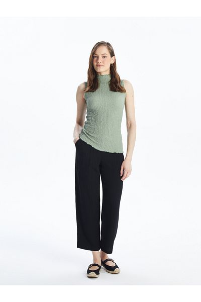 LC Waikiki Comfortable Fit Women's Trousers with Elastic Waist