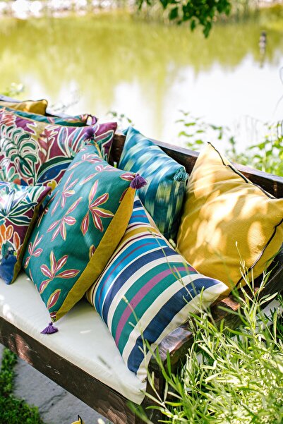 Vanelli Home Renkli Çizgili 35x55 cm Dikdörtgen Kırlent Kılıfı