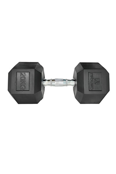 Rebuwo Hex Dambıl 20 KG 1 Adet Kauçuk Altıgen Dambıl Hex Dumbbell