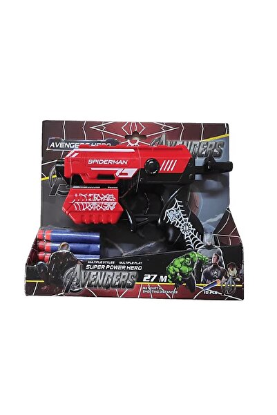 alpmodel Spiderman Örümcek Adam 10 Adet Yumuşak Sünger Mermi Fırlatan 19 Cm O...