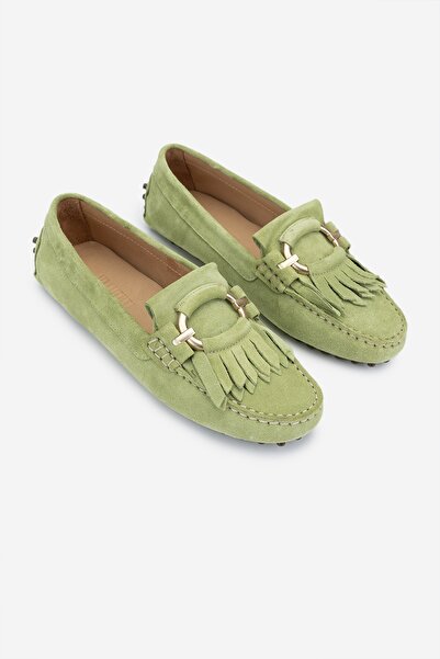 Valmenti Зелений замш - Жіночі лофери з натуральної шкіри