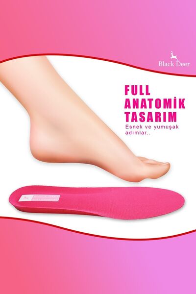 BLACK DEER X45 Yumuşak Ortopedik Tabanlık,rahat Tabanlık,konfor Tabanı,spor Tabanlığı,iç Taban,kadın,pembe