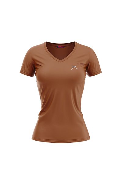 raru Γυναικείο βαμβακερό μπλουζάκι MULIER BROWN