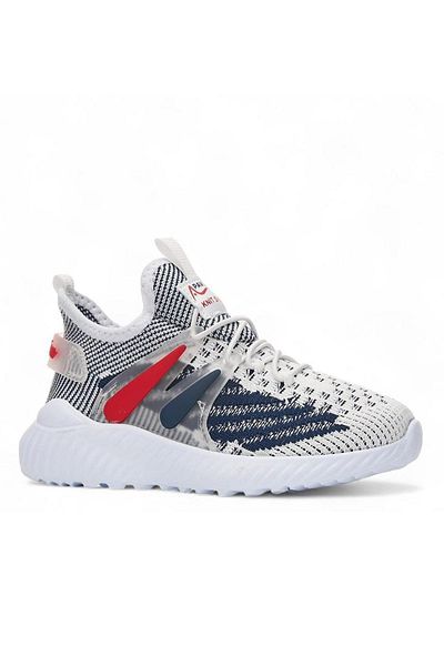 BOUIS Alb Bleumarin Elastic - Pantofi sport flexibili, ușori, eleganti, pentru copii