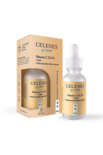 Celenes Vegan Kırışıklık Karşıtı Parlak Görünüm Sağlayan C Vitaminli Cilt Serumu 30 ml