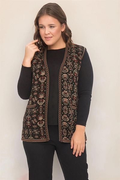 Mutlu City Ethnic Knitwear Knitted Rug Women's Vest - 1070