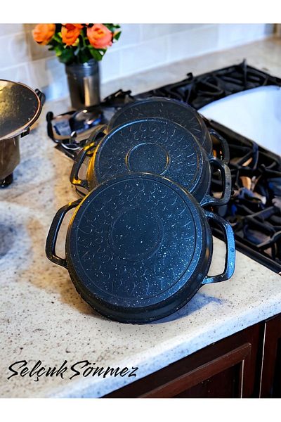 SELÇUK SÖNMEZ SET OF 3 GRANITE SAHAN PAN