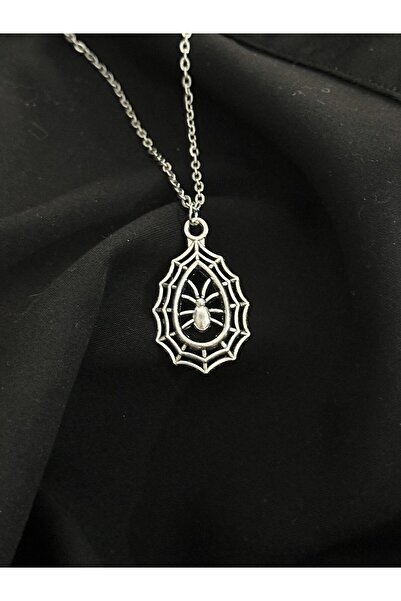 sleyshop gümüş renk örümcek kolye