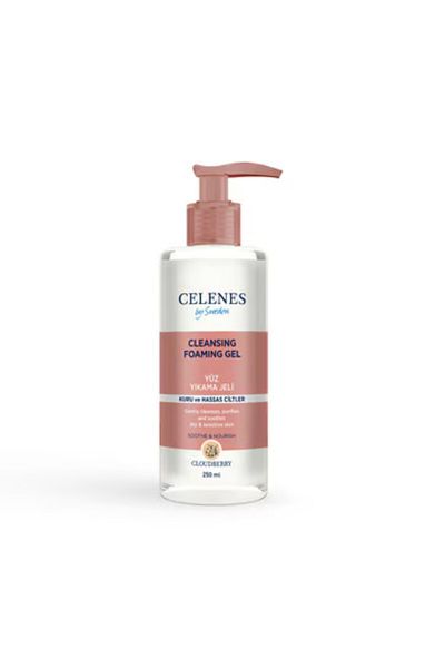 Celenes 250 ml Foaming Face Wash Gel - Vegan, Paraben Alcohol Free, for Dry and Sensitive Skin