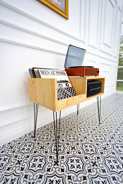 Zecir Ahşap Pikap Sehpası ve Plak Dolabı