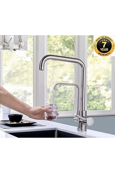 OEM Kitchen Sink Faucet with Water Purification Outlet New Single Handle Design Matte Chrome Nickel Imported