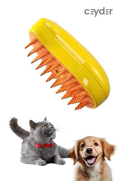 ceyder Steamer Ideal Washing Brush, Comb for Cats, Dogs and All Furry Pets