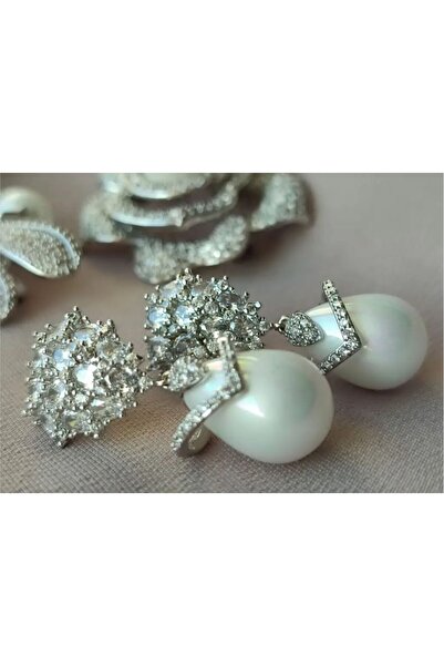 Accessories Taşlı Sallantılı Abiyelik Çelik Küpe