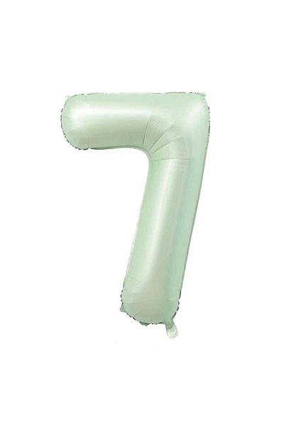 aşkın concept Nile Green Water Green 7 Number Balloon - 80 CM Foil Number