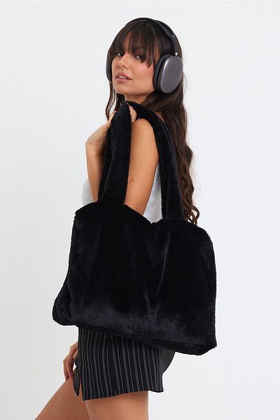 fluffy Geanta pentru laptop Toscana Midnight de pluș pentru femei - Mâner 42x34 Geantă pentru computer 65 cm