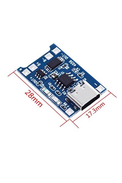 ROBİZ Tp4056 Korumalı Lityum Pil Şarj Devresi Type C Usb Batarya
