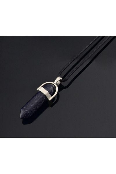 Yüksel Boncuk Unisex Navy Blue Star Natural Stone Nail Necklace