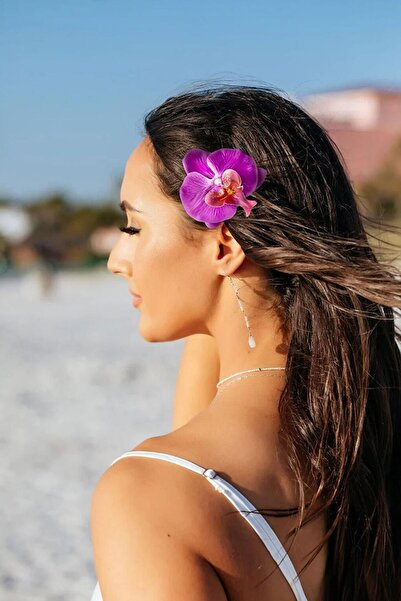 Efna Store كوليت زهرة الباستيل موديل أوركيد ألوها - مشبك (قطعة واحدة)