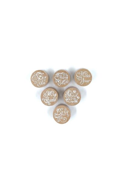 roco paper Ahşap Yazılar Stampa Set 6'lı