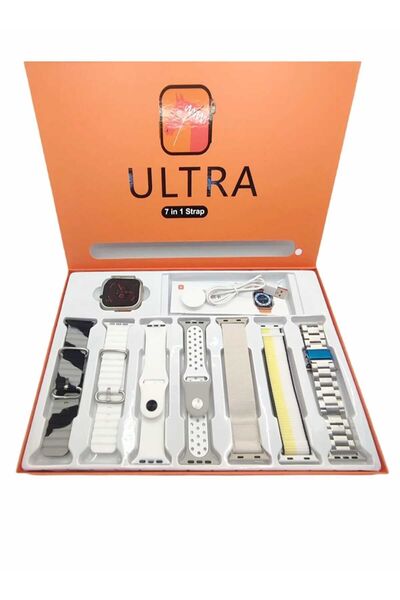 Genel Markalar Watch 8 Ultra 7 In 1 Akıllı Saat 7 Kordonlu Takvim Spor Whatsa...