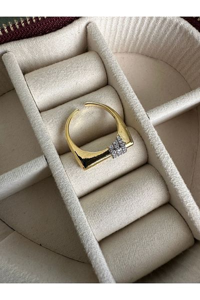 ringbox Gold Brand Model 3 - Stoned Double Color Special Series Ring