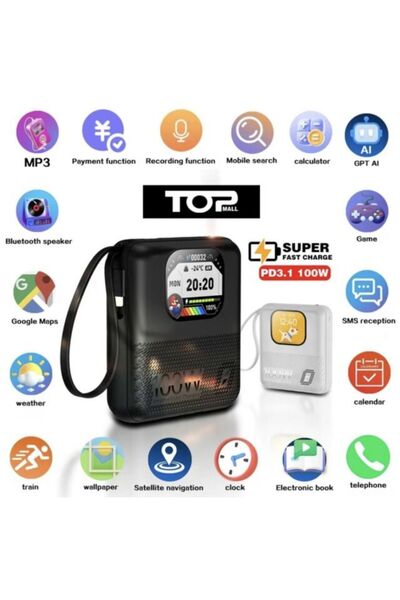 Wintoup باور بانك صغير محمول جديد 2024 - 10000 مللي أمبير 100 وات مع BT Call/...