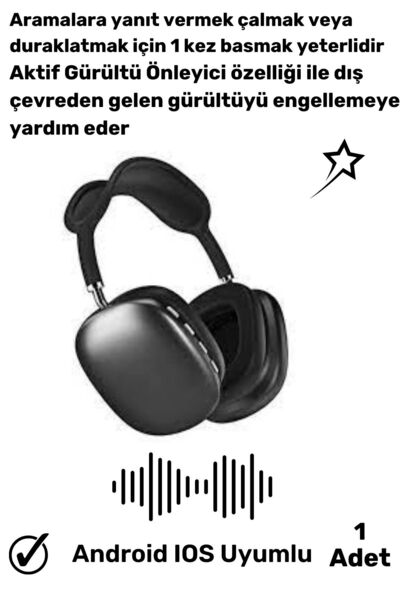 Wintoup İphone6/7/8/X/11  P9 Bluetooth Kulaküstü Kulaklık Anc Özellikli