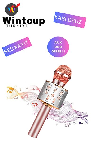 Wintoup Kareoke Mikrofon Karaoke Mikrofon, Bluetooth&Hoparlör Mikrofon