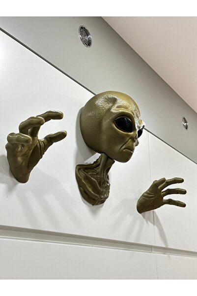 IK3D Alien Uzaylı Duvar Dekorasyonu Veya Kulaklık Tutucu Kulaklık Standı