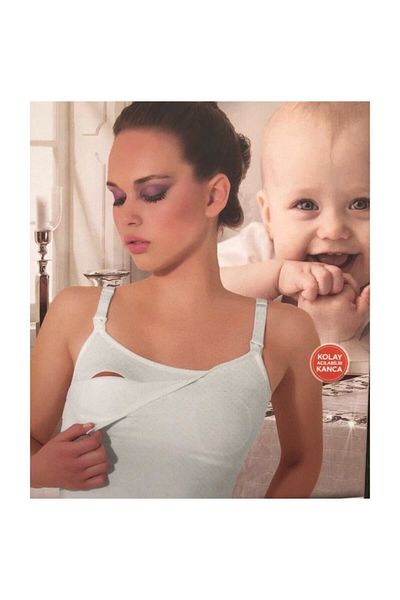 Liza Tricou de corp alb din bumbac pentru alăptare