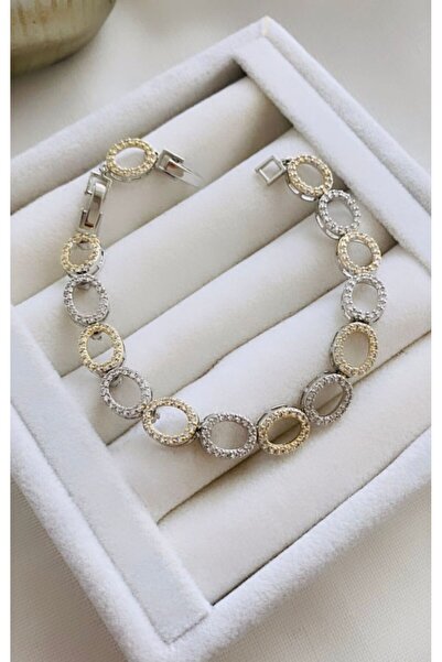 VNS Accessories سلسلة Vip سوار حجر بيضاوي اللون بلونين