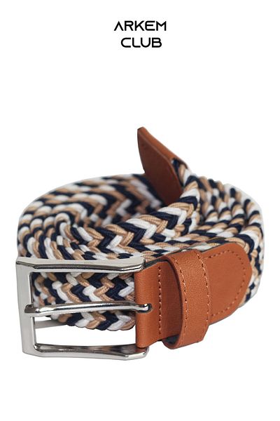 Arkem Kemer 3.5 Cm Wide Elastic Knitted Belt - Khaki Blue, White, Black, Beige, Red, Gray, Mink Orange