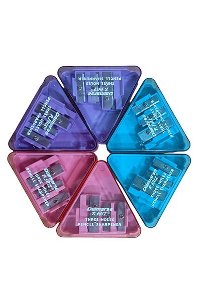 Maxx Daimarse Penciler Dms-167 Plastic Triangle Pastel Three-Section 24 Pack
