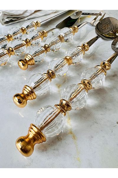 CASA DE BELLA 5 Piece Bead Serving Set - Gold