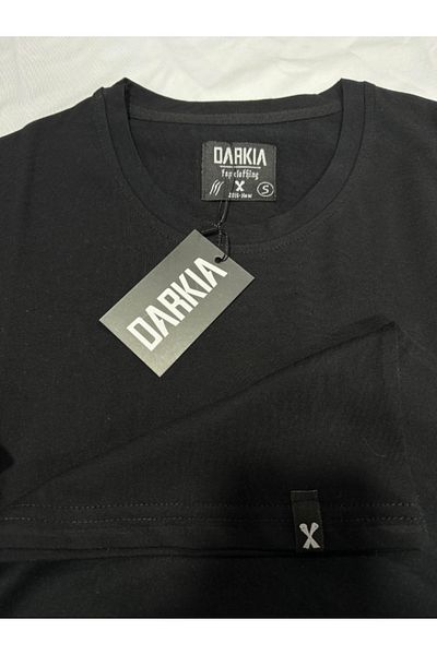 Darkia Μαύρο T-shirt με στάμπα Lion Lion Relaxed Fit Crew Neck
