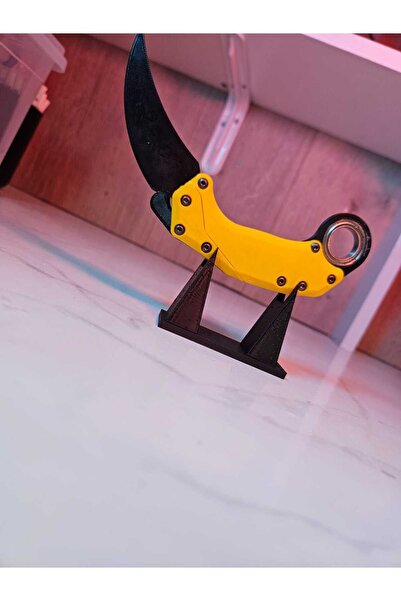 etmo 3d dizayn Gravity Karambit Rulmanlı - plastik figür-Sarı/Siyah