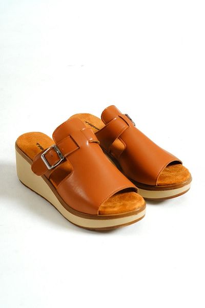 Taran Belt Detailed Wedge Heel Slippers