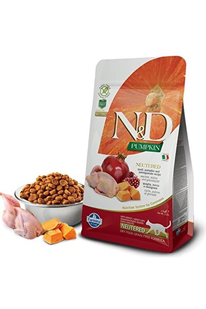N&D Pumpkin Bıldırcın Etli Bal Kabaklı Ve Narlı Tahılsız Kısır Kedi Maması 1,...