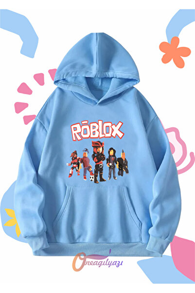 oneagılyazı Roblok Štampana deca Unisek Oversize duksericom sa kapuljačom