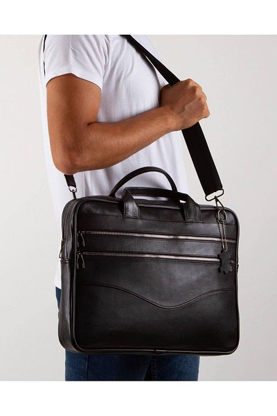 Deribag Black Genuine Leather Bag - Laptop, Computer and Briefcase