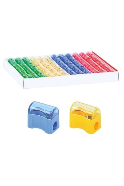 ALPER Pack of 72 Plastic Pencil Sharpeners Single Compartment with Lid - Ts801-2