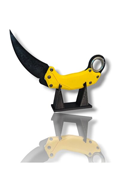 etmo 3d dizayn Gravity Karambit Rulmanlı - plastik figür-Sarı/Siyah