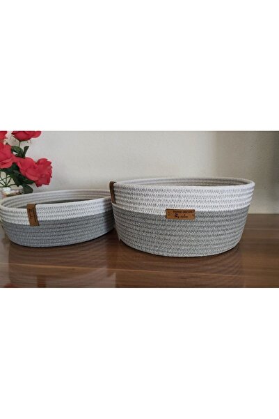 2-Piece Basket Set Wicker Basket Organizer Organizer Decoration Gift -23x10/23x7cm