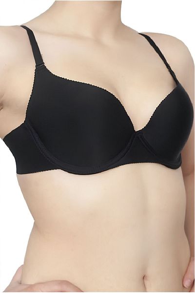 F.K Laser Cut Black Bra 381 - With Removable Straps And Underwire