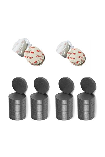 Hdg Dekorasyon 50 Adet Şeffaf Yapışkanlı Mıknatıs Dekoratif Buzdolabı Magneti Hediyelik Magnet 15x3mm