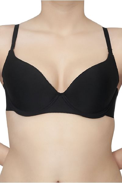 F.K Laser Cut Black Bra 381 - With Removable Straps And Underwire