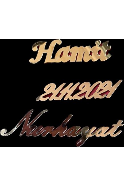 GÜVEN Pleksi İsim Tarih Nişan Düğün Etiket Altın Renk