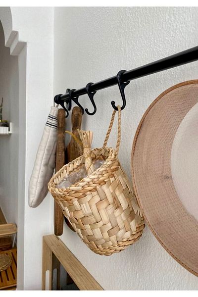 AFRALYAHOME Σπίτι/διακόσμηση Ειδικού σχεδιασμού Ψάθινο καλάθι πολλαπλών χρήσεων / Organizer Basket Cactus Flower Pot