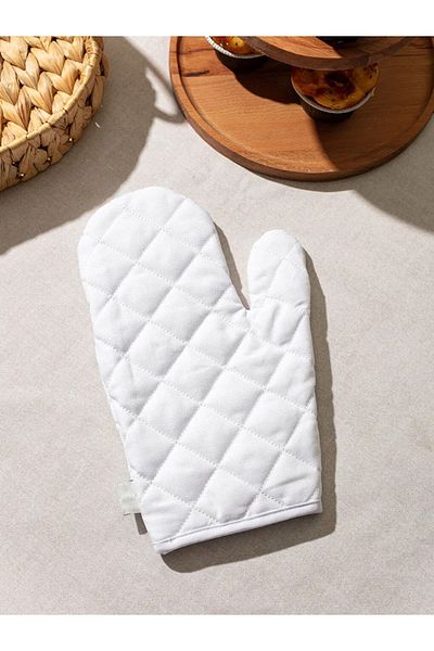 LC Waikiki White Embroidered Cotton Oven Mitt