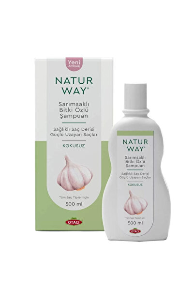 Otacı Natur Way 500mlmf Garlic Herbal Shampoo - Unscented, Teeth Whitening Fo...